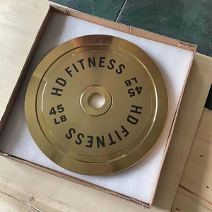 Équipement de gymnastique de haute qualité Plaques de poids dorées pour salle de sport - Product Image 1