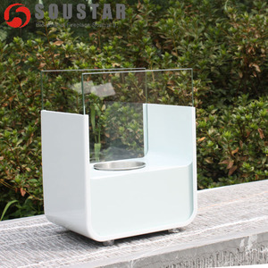 Soustar nuevo diseño interior blanco acero vidrio <span class=keywords><strong>chimenea</strong></span> sin control remoto quemadores de <span class=keywords><strong>alcohol</strong></span> - Product Image 5