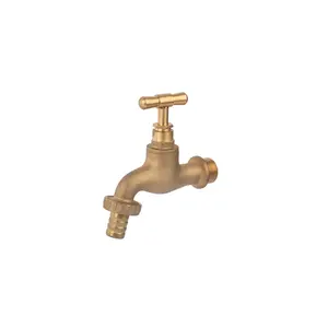 YF-82907 Hot Top polished nature color wall mounted brass water faucets outdoor garden tap