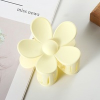 Jepit Rambut Gaya Modern Besar Warna Polos Cantik Matte Daisy untuk Bagian Belakang Kepala Aksesori Rambut Plastik untuk Anak Perempuan