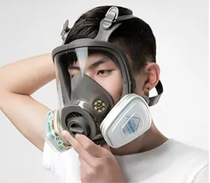 PPE PLUS 2023 masker gas wajah penuh radioaktif dan kimia berat ringan silikon kualitas tinggi gaya baru dengan antarmuka 40mm