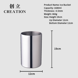 Creazione fabbrica diretta 1.3L doppia parete Champagne Beer Keg in acciaio inox Wine Cooler secchiello per il ghiaccio isolato in vendita - Product Image 6