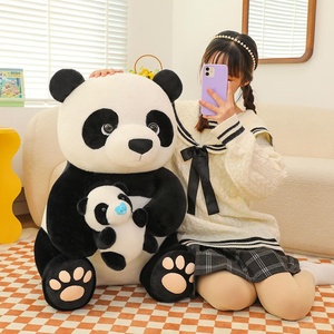 Cute Adorable Mother Child Black and White cat Plush <b>Toys</b> National for Giant Black and White cat Dolls Children's Birthday Gift - Product Image 4