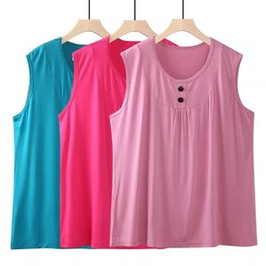 Plus Size Women's Sleeveless Tank Top Loose Fit Solid Color Acrylic Knitted Summer Top - Product Image 1