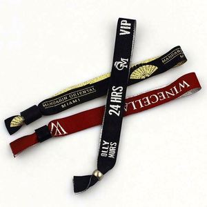 Pulsera Desechable con Logotipo Personalizado para Eventos, Pulsera de Tela con Cierre de Barril - Product Image 6