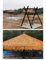 Teja de Resina ASA Moderna Resistente al Fuego, Garantía de 5+ Años, para Tiki Bar, Bali Hut, Palapa, Aspecto de Techo de Paja Sintética para Resorts y Playas