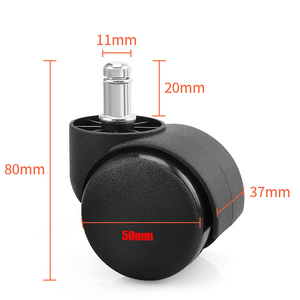 BOKE 50mm 1.5 pouces chaise de bureau roulettes meubles roues mobiles <span class=keywords><strong>roulette</strong></span> pour chaise de bureau - Product Image 6