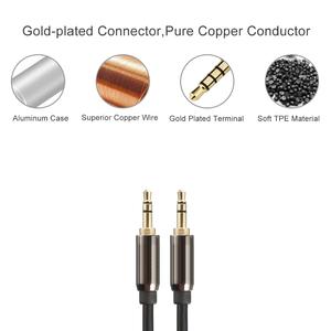 <span class=keywords><strong>Cable</strong></span> <span class=keywords><strong>auxiliar</strong></span> de audio trenzado de alta fidelidad macho <span class=keywords><strong>a</strong></span> macho de 1/8 (3.5mm) para coche, auriculares, altavoces y equipos de sonido domésticos - Product Image 2