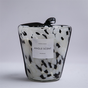 Vente en gros label privé cadeau bougie tasse en verre soufflé à la main parfum personnalisé 2 mèches de bougies parfumées en cire de soja - Product Image 1