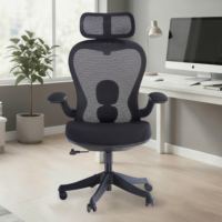 Chaise de bureau ergonomique à dossier haut avec soutien lombaire 360 °   Siège pivotant avec dossier en maille respirante pour usage domestique ou professionnel