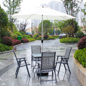 Silla <span class=keywords><strong>de</strong></span> comedor, mesa redonda <span class=keywords><strong>4</strong></span> plazas mesa <span class=keywords><strong>de</strong></span> jardín Muebles <span class=keywords><strong>de</strong></span> Patio al aire libre muebles <span class=keywords><strong>de</strong></span> 5 Pcs conjunto <span class=keywords><strong>de</strong></span> jardín - Product Image 2