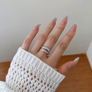 Dylam Statement Trendy Design Fashion Jewelry 925 Sterling <b>Silver</b> Eternity Band 5A Zirconia Snake Shape Open <b>Adjustable</b> <b>Rings</b> - Product Image 4