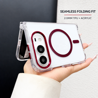 Étui magnétique pour iPhone Duo 2.0mm TPU Acrylique Métal Cadre d'appareil photo Boutons Anti-jaunissement UV Aimant 2300