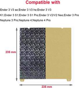 Hoja PEI texturizada de 235x235mm y placa de construcción PEO suave para K1 Ender 3 V3 SE KE S1 Pro V2 Neo <span class=keywords><strong>Sovol</strong></span> SV05 <span class=keywords><strong>SV06</strong></span> SV07 - Product Image 3
