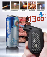 Briquet torche à flamme jet, coupe-vent, rechargeable au butane, portable pour cigarettes, cadeaux, grillades, barbecue, bougies, camping