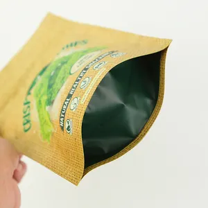 Sacos de embalagem de plástico para lanches flexíveis com estampa personalizada, banana e chips de repolho, salgadinhos e batatas fritas, atacado