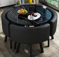 Ensemble de restaurant en gros : 1 table et 4 chaises – Ensemble de salle à manger moderne de luxe – Meubles de salon – Tables en bois et chaises en métal