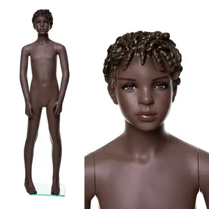 M001- KD9 Nieuwe Mode Etalagepop Kinderen Fiberglass Full Body Mannequin Zwart Kind Mannequin