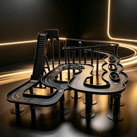 Jeu de simulation automobile personnalisé avec circuit de course à billes en métal, labyrinthe d'obstacles et plateau de rallye pour compétition de flipper à billes