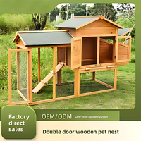 Poulailler en bois avec fermeture à bouton, double porte, grande taille, enclos extérieur pour l'élevage - Vente transfrontalière à succès