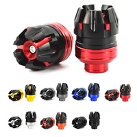 Slider Garpu Depan Sepeda Motor 15mm CNC Aluminium Alloy Pelindung Benturan Sepasang 2 Buah untuk Aksesoris Skuter Moped Sepeda Listrik