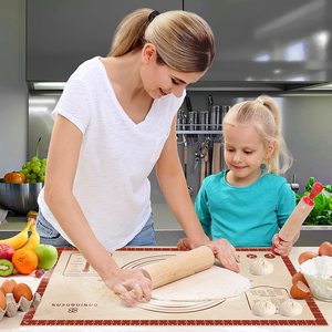Tapis de cuisson en silicone écologique, antidérapant, pour pétrir la pâte, tapis à pâtisserie, passe au lave-vaisselle, passe au four, certifié LFGB, <span class=keywords><strong>KONBO</strong></span> KB-M152 - Product Image 3