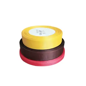 6Mm Massief Strik Lint La Rasa Cadeau Lint 20Mm Geel En Bruin Grosgrain Lint Voor Decoraties En Geschenkverpakking