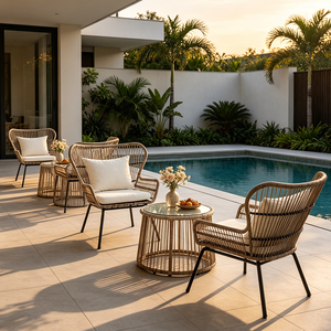 Ensemble <span class=keywords><strong>de</strong></span> chaises longues <span class=keywords><strong>de</strong></span> <span class=keywords><strong>jardin</strong></span> modernes pour l'extérieur, adaptées aux cours d'hôtels, villas, appartements et zones <span class=keywords><strong>de</strong></span> loisirs. - Product Image 1