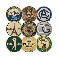 Marqueurs de balle de golf en gros personnalisés avec logo 2D, insigne magnétique en émail plaqué or en alliage de zinc, marqueur de balle de golf en métal