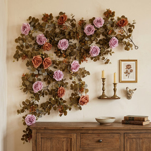 Listening To The Spring Artificial Rose Vines With Eucalyptus <b>Leaves</b> For <b>Wall</b> <b>Decor</b> Autumn Home Ornaments - Product Image 1