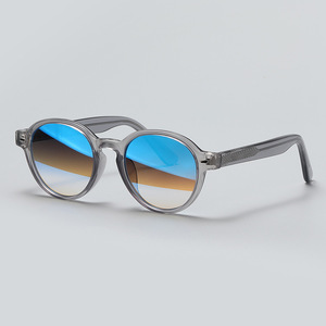 Gafas de sol redondas con montura completa para hombre, lentes de espejo, protección UV 100%, protección solar para adultos - Product Image 5