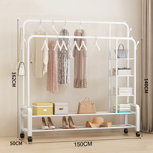 Tendedero de Ropa de Acero de Doble Capa Personalizado, Plegable, para Armario y Sala de Estar, con Soporte Resistente - Product Image 4