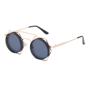 Lunettes <span class=keywords><strong>de</strong></span> soleil tendance pour hommes, style steampunk, haute qualité, verres UV400, monture en métal, lunettes <span class=keywords><strong>de</strong></span> soleil tendance - Product Image 5