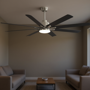 Ventilador de Techo LED Moderno de 66 Pulgadas con 8 Aspas, Motor DC, Control Remoto, Luz Regulable para Sala de Estar, Diseño Empotrado - Product Image 2