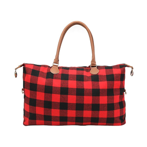 Caliente de cuero Buffalo cuadros de viaje de fin de semana bolso mensajero bolsa con correa para el hombro - Product Image 6