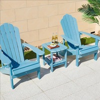 Ensemble table et chaises de balcon Mobilier de jardin d'extérieur Chaises en bois composite plastique résistant au soleil Patio Terrasse Minimaliste