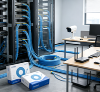 Câble Réseau LAN Cat6 24AWG Cuivre Pur Massif 4 Paires 8 Cœurs 1 Gbit/s UTP 305m 1000ft pour Commutateur Routeur Serveur Câblage de Rack