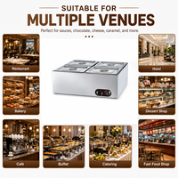 Gewerblicher 6-Pfannen Elektrischer Speisenwärmer Edelstahl-Dampftisch Buffet Bain-Marie Großhandel für Restaurant-Catering