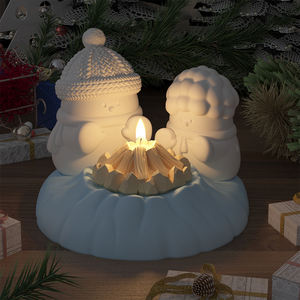 Moule en silicone DM836 <span class=keywords><strong>pour</strong></span> bougie en forme de bonhomme de neige, base de bougie en béton, aromathérapie, plâtre, décorations de Noël - Product Image 5