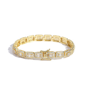 7Mm <b>Copper</b> <b>Bracelet</b>, Rectangular Hollow Chain, Zircon Chain for Women. Tanjing Fashion Lijing Necklace - Product Image 5