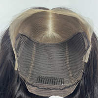 Perruque en cheveux naturels, vente en gros, avec dessus en dentelle, couleur brun naturel, ondulations souples, nœuds blanchis, perruque américaine pour mariage, nœuds simples en silicone