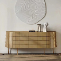 Buffet de luxe haut de gamme en acier inoxydable doré Meuble de table de contrôle d'entrée élégant en acier inoxydable doré pour l'entrée de la salle à manger