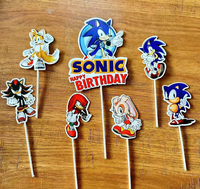 Décorations de gâteau d'anniversaire à motif de dessin animé, pics décoratifs pour desserts, accents décoratifs pour les célébrations d'anniversaire sur le thème des garçons