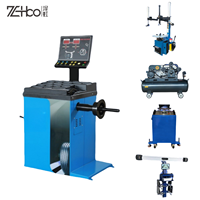 Machine combinée professionnelle d'équilibrage de roues et de changement de pneus avec équipement d'alignement des roues, affichage numérique, logiciel 3D