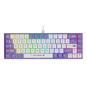 <span class=keywords><strong>Teclado</strong></span> Mecánico Compacto con Cable AJAZZ AK680 Original, 68 Teclas Intercambiables en Caliente con Retroiluminación Multicolor y Amortiguación de Espuma EVA - Product Image 1