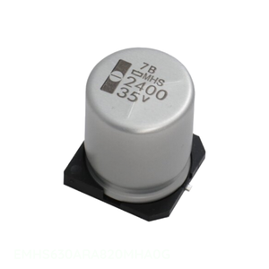 Distribuidor Autorizado, Condensador de Montaje Superficial EMHS630ARA820MHA0G, 82 uF, Aluminio, 63V, Polarizado - Product Image 1