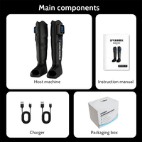 Masseur de jambes sans fil Kangwanjia MF-8531-6B à compression, contrôle de la minuterie, gonflage séquentiel pour soulager la raideur des jambes, intégré