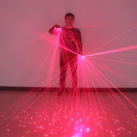 Gants Laser LED rouges de mode pour les discothèques de Noël Performances de scène LED Robot Laser Props Accessoires de main