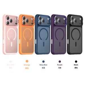 Funda Protectora Premium para Lente Completa de <span class=keywords><strong>iPhone</strong></span> 17 18 Pro Max, Marco Magnético de Metal con Acabado Mate Personalizado y Soporte para Teléfono - Product Image 1