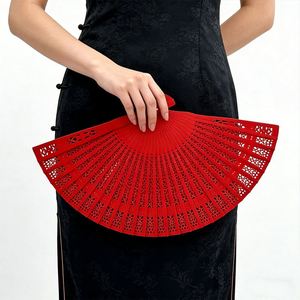 Abanico Plegable de Madera Hecho a Mano, Abanicos de Bambú Tallados al Vacío de Estilo Vintage para Bodas, Fiestas, Regalos de Cumpleaños - Product Image 4